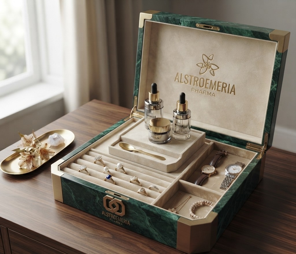 The Emerald Case — Green marble · brushed brass