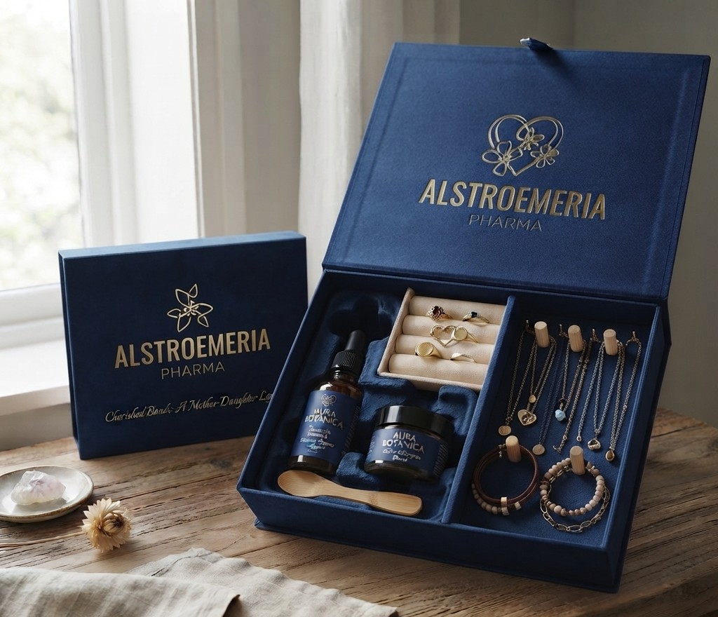 The Royal Box — Sapphire suede · gold crest